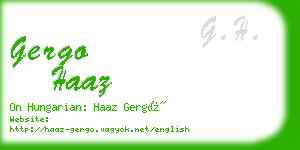 gergo haaz business card